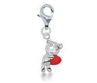 Little Bear And Heart Silver Charms CH-61